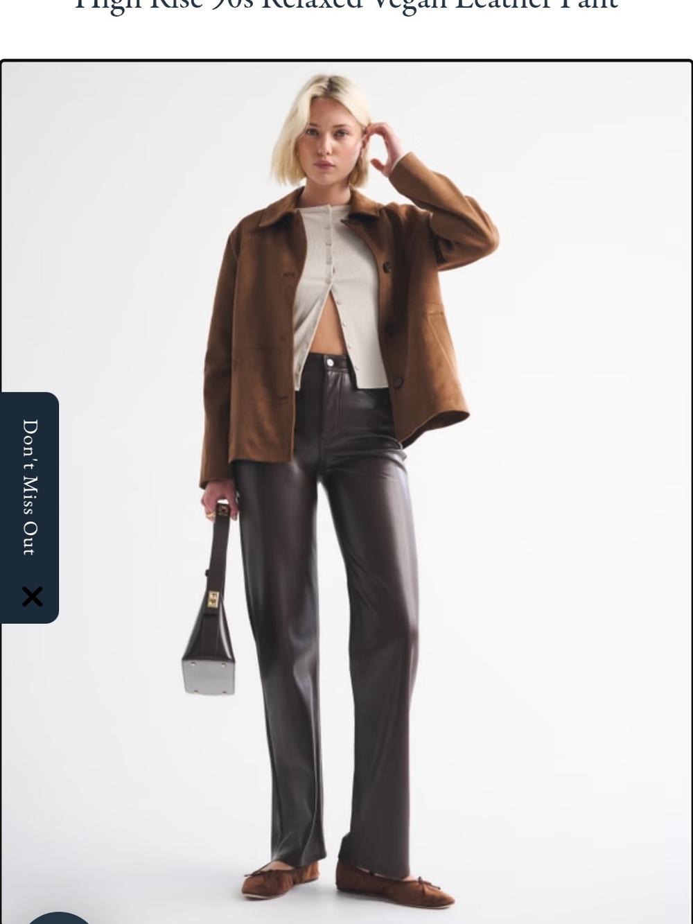 Abercrombie Vegan Leather 90s Relaxed High Rise Pants